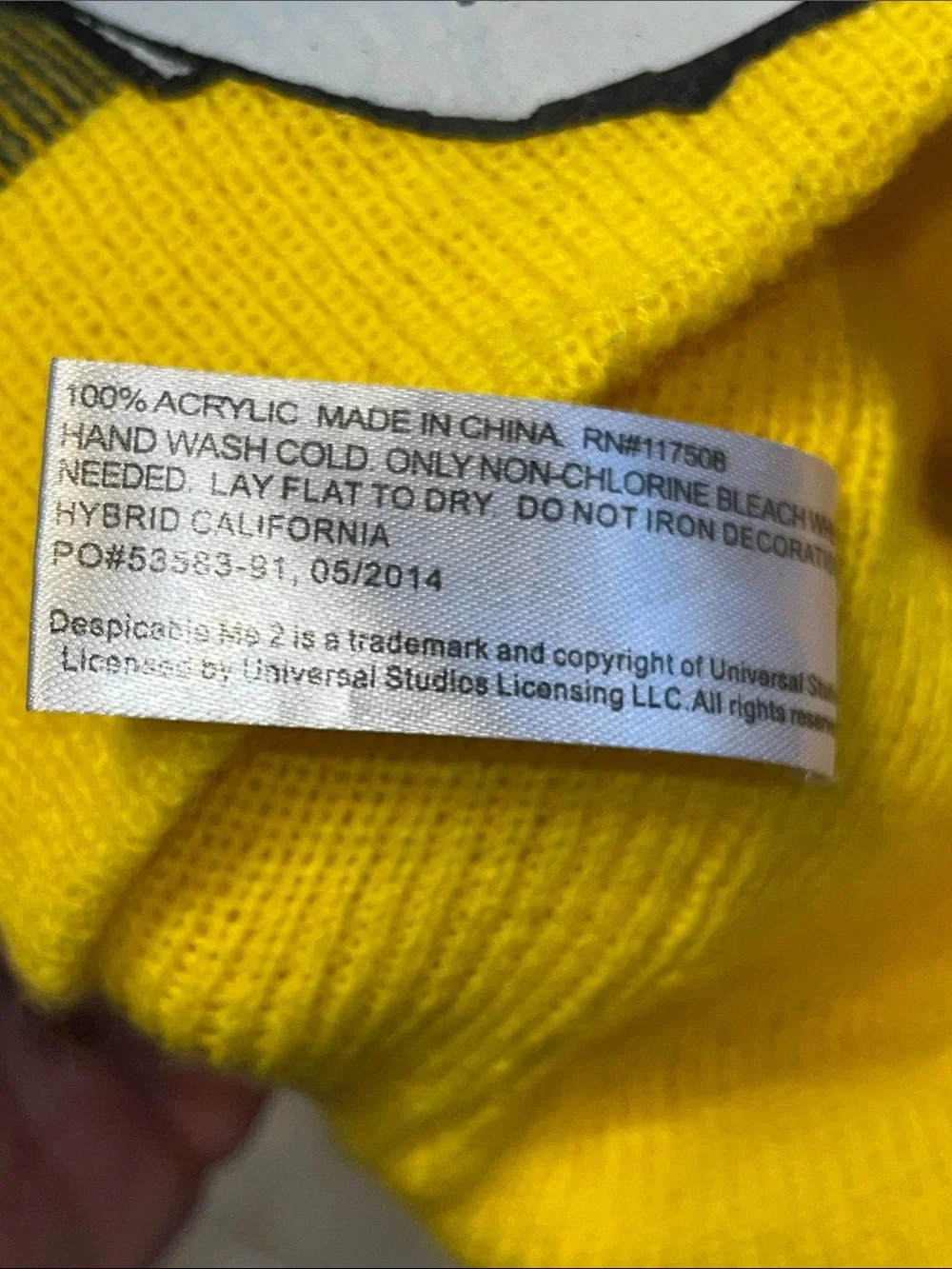 Kids Minion Yellow Character Knit Beanie with Goggle Graphic